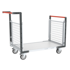 CHARIOT MODULAIRE GRILLAGE 2 DOSSIERS, PLATEAU BOIS 1000X