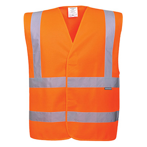 GILET DUE BANDE ORIZZONTALI E VERTICALI HI-VIS ORANGE L/XL C470ORR # L/XL