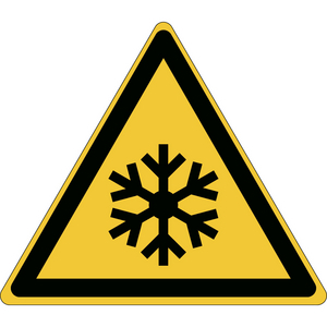 SEGNALETICA DI SICUREZZA ISO â ATTENZIONE: CONDIZIONI DI BASSE TEMPERATURE/CONGELAMENTO 827800 PIC W010-TRI 200-PE-CRD/1