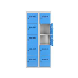 VESTIAIRE CASES 2 COL. 5 CASES CORPS RAL 7035/PORTES RAL 5012