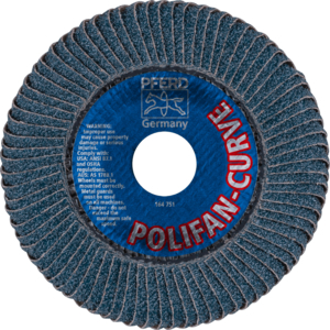 PFERD POLIFAN® flap disc PFR 115 Z 40 SGP CURVE M/22,23