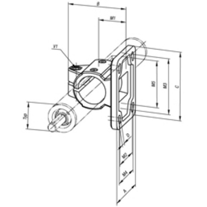 KIPP BUISVERBINDER MET FLENS ALUMINIUM ZWART K0498.40