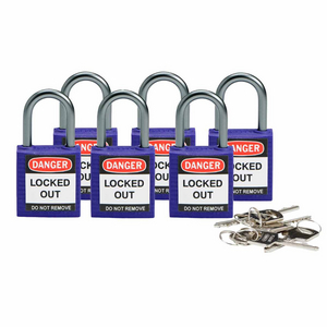 LUCCHETTO DI SICUREZZA COMPATTI CON ARCO DA 25 MM â CHIAVI DIVERSE 814121 814121