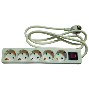 BLOC 5 PRISES AVEC INTERRUPTEUR SCHUKO