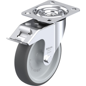 ROULETTE STOP FIX 150KG D.125 AC BAND.POLYA 32MM MOY LISSE