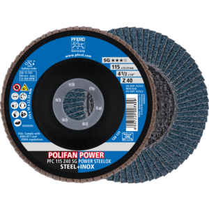 PFERD POLIFAN® flap disc PFC 115 Z 40 SG POWER/22,23