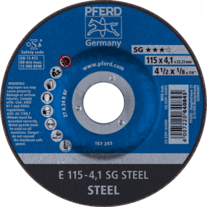 PFERD Reinforced grinding wheel E 115 4,1 A 24 R SG PIPE/22,23