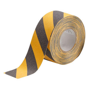 ROTOLO NASTRO ANTISDRUCCIOLO A STRISCE â NERO/GIALLO 078148 ANTISKID STRIPED TAPE 75MMX18M