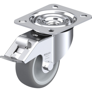 ROULETTE PIVOT. 90KG D. 80MM AC BAND.CAOUT 32MM MOY LISSE+FR