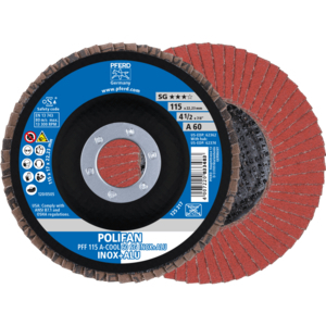 PFERD POLIFAN® flap disc PFF 115 A 60 SG COOL/22,23
