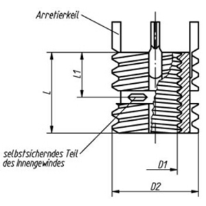 137653-INSERTO FILETTATO AUTOBLOCCANTE, RINFORZATO, FILETTATURA INTERNA ED EST, K0402.106
