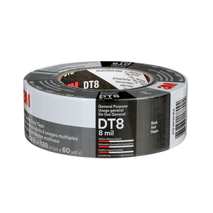 RUBAN ADHESIF TOILE 3M DT8 NOIR EP 0,20MM, 48MMX55M UC24
