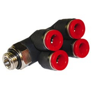 C0B700428 Winkelschwenkverschraubung 4-fach 4 - G1/4 Pneufit C