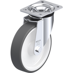 ROULETTE PIVOT. 400KG D.200MM AC BAND.POLYU 50MM MOY ROULEAUX