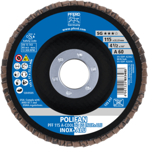 PFERD POLIFAN® flap disc PFF 115 A 60 SG COOL/22,23