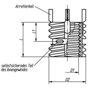 137646-INSERTO FILETTATO AUTOBLOCCANTE, FILETTATURA INTERNA ED EST, M05 M08, K0401.105