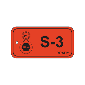 BRADY ENERGY TAG VAPOUR S-3 BLACK/ORANGE 138425 (PK=25ST)