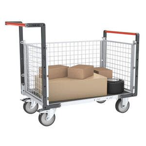 CHARIOT MODULAIRE GRILLAGE 2 DOSSIERS + 1 RIDELLE, PLATEAU