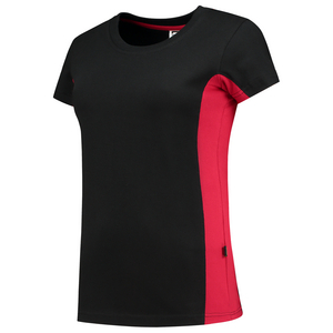 TRICORP T-SHIRT DAME 102003 ZWART/ROOD MT S