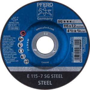 PFERD Reinforced grinding wheel E 115 7 A 24 R SG/22,23