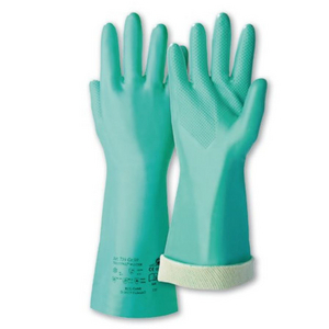 WINTERCHEMSCHUTZHANDS TRICOTRIL 739 8 Nitril, grün, 2,0mm stark, Wolltrikot, lange Stulpe
