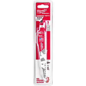 MILWAUKEE RECIPROZAAG HOUT CARBIDE 150MM 5-TPI (PK=5ST)