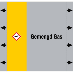 BRADY LEIDINGMERKER 220X210 GEMENGD GAS