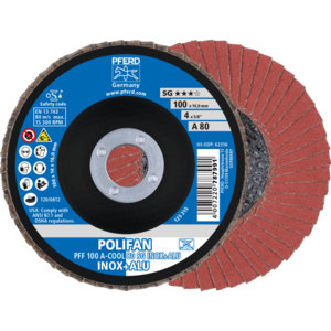 PFERD POLIFAN® flap disc PFF 100 A 80 SG COOL/16,0