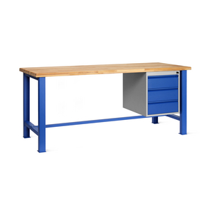 ETABLI L200X70-2PIEDS 5010/HETRE MASSIF EP.40MM+CAISSON 3T