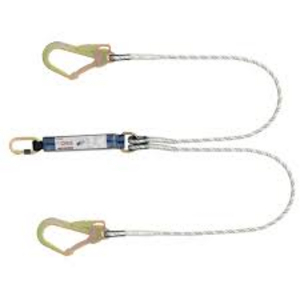 Forked energy absorbing twisted rope lanyard 1.50 mtr and connectors