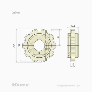 PIGNON POLYAM.USINE FENDU MOTEUR MOT 880 Z 9 B35