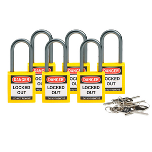 LUCCHETTO DI SICUREZZA COMPATTI CON ARCO DA 38 MM â CHIAVI DIVERSE 814127 814127