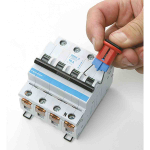 PACK 6 MINIATURE CIRCUIT BREAKER LOCKOUTS - PIN-IN STANDARD 090848-ELEC. CIRCUIT BREAKER L/O EURO PIS PK 6