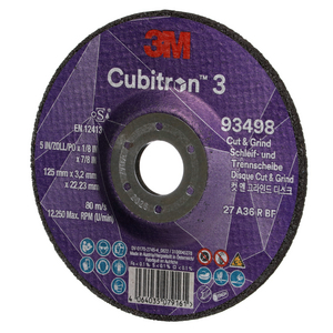 DISCO IBRIDO DA TAGLIO E SBAVO CUBITRON3, 93498, 36+, T27, 125 MM10/PACK, 20 PZ/CARTONE 7100305448