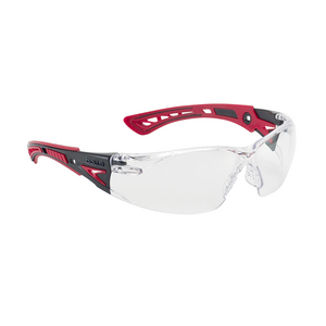 CLEAR PC LENS PLATINUM HARD COAT & ANTI-FOG COATING BI-MATERIAL PC+TPR RED/BLACK TEMPLES RUSHPPSI