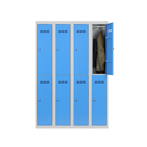 VESTIAIRE CASES 4 COL. 2 CASES CORPS RAL 7035/PORTES RAL 5012