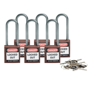 LUCCHETTO DI SICUREZZA COMPATTI CON ARCO DA 50 MM â CHIAVI DIVERSE 814140 814140