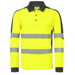 HAVEP POLO LM HI-VIS 10079 GEEL/CHARCOAL MT XXL