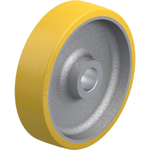 ROUE 1800KG D.300MM 80MM POLYU JANTE FONTE MOYEU P/CLAVETTE