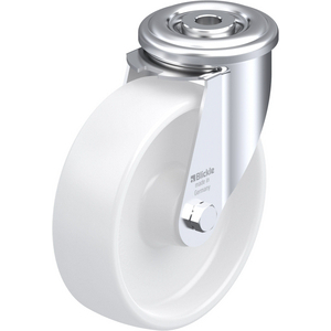 LER-PPN 125R Stahlblech-Lenkrolle mit Rückenloch, Rad aus Polypropylen