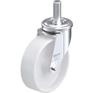 Roulette Pivotante Inox 160 Mm - Charge 135 Kg, Roue Caoutchouc Gris, Plaque 140x110 Mm