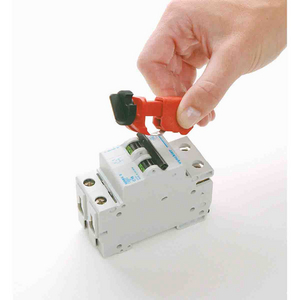 PACK 6 MINIATURE CIRCUIT BREAKER LOCKOUTS - TIE-BAR 090854-ELEC. CIRCUIT BREAKER L/O EURO TB PK 6