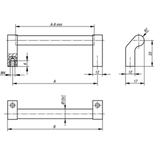 K0235.120042. Winkelschenkelgriff, A=120