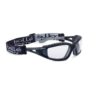 LENTE IN PC TRASPARENTE - PLATINUM HARD COAT & ANTI-FOG COATING - MONTATURA IN NYLON NERO - ASTE CON TRACPSI