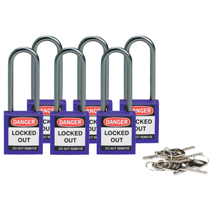 LUCCHETTO DI SICUREZZA COMPATTI CON ARCO DA 50 MM â CHIAVI DIVERSE 814141 814141