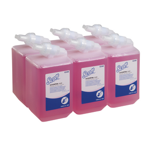 SCOTT ESSENTIAL SCHIUMA DETERGENTE PER MANI PER USO QUOTIDIANO-CASSETTA/ROSA /1 L 6 CARTUCCE 6340