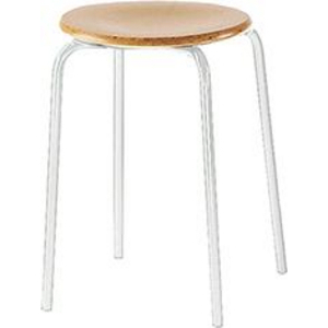 3610005905 Hocker m. Holzsitz lichtgrau/buche