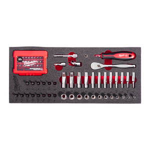 MILWAUKEE FOAM INLAY DOPPEN 1/4 FOUR FLAT EN BITSET (76DLG)