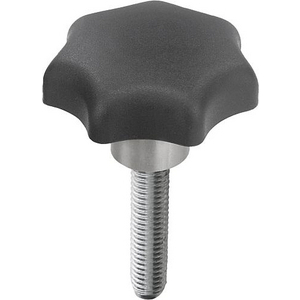 KIPP STERGREEP ZWART BUITENDRAAD M10X30 K0153.410X30