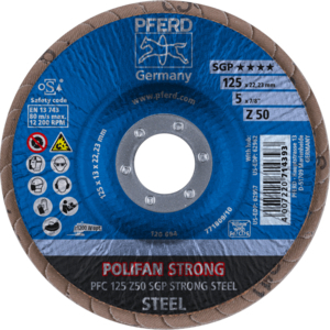 PFERD POLIFAN® flap disc PFC 125 Z 50 SGP STRONG/22,23